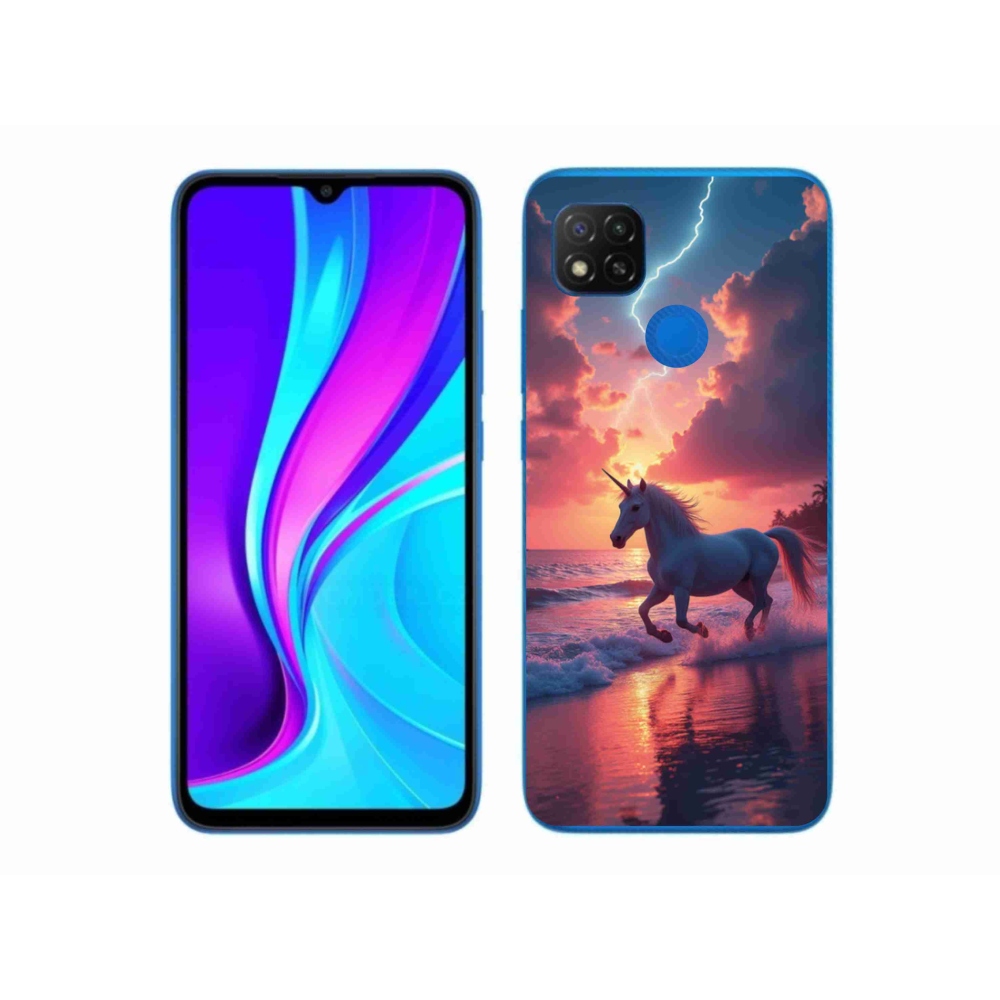 Gelový kryt mmCase na Xiaomi Redmi 9C - jednorožec na pláži
