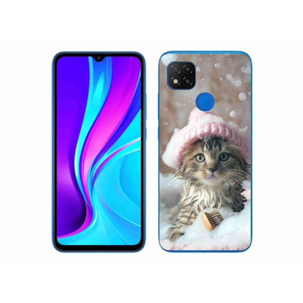 Gelový kryt mmCase na Xiaomi Redmi 9C - kotě a koupel
