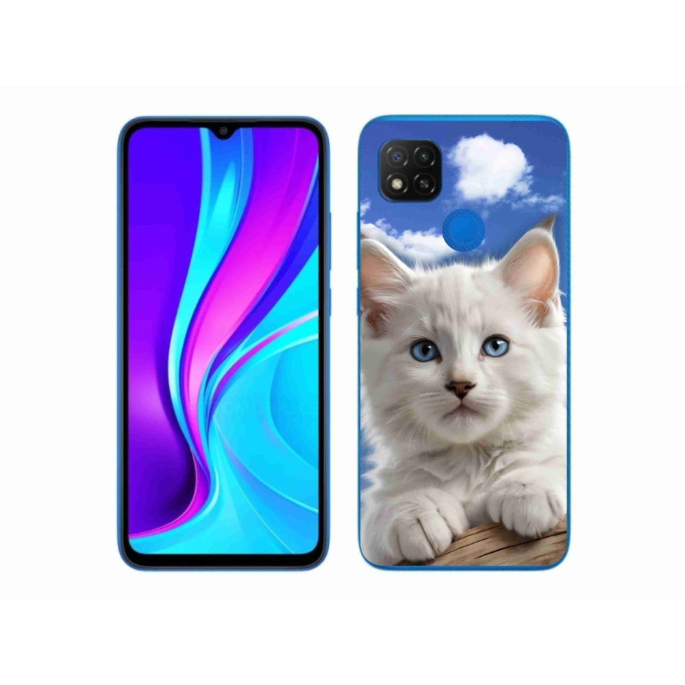 Gelový kryt mmCase na Xiaomi Redmi 9C - kotě a oblaka
