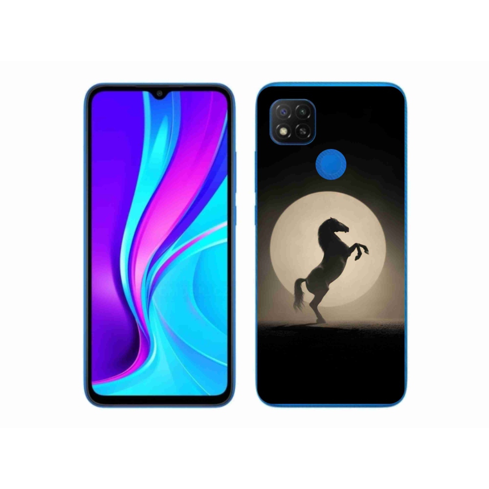 Gelový kryt mmCase na Xiaomi Redmi 9C - kůň v siluetě