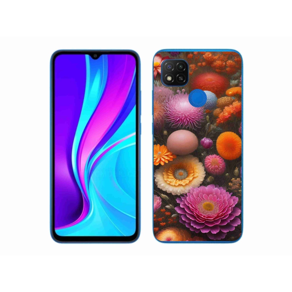 Gelový kryt mmCase na Xiaomi Redmi 9C - květinová kompozice