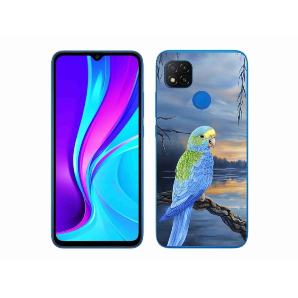 Gelový kryt mmCase na Xiaomi Redmi 9C - modrý papoušek