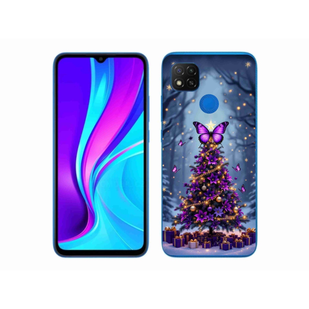 Gelový kryt mmCase na Xiaomi Redmi 9C - motýlí vánoční stromek