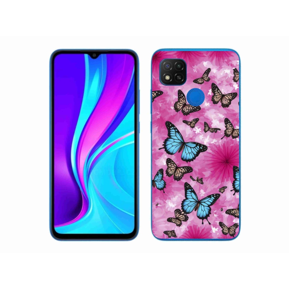 Gelový kryt mmCase na Xiaomi Redmi 9C - motýlí zahrada