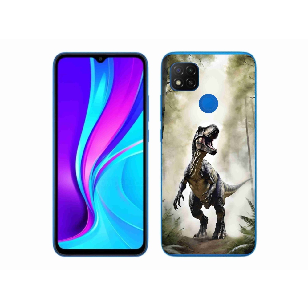 Gelový kryt mmCase na Xiaomi Redmi 9C - naštvaný T-Rex