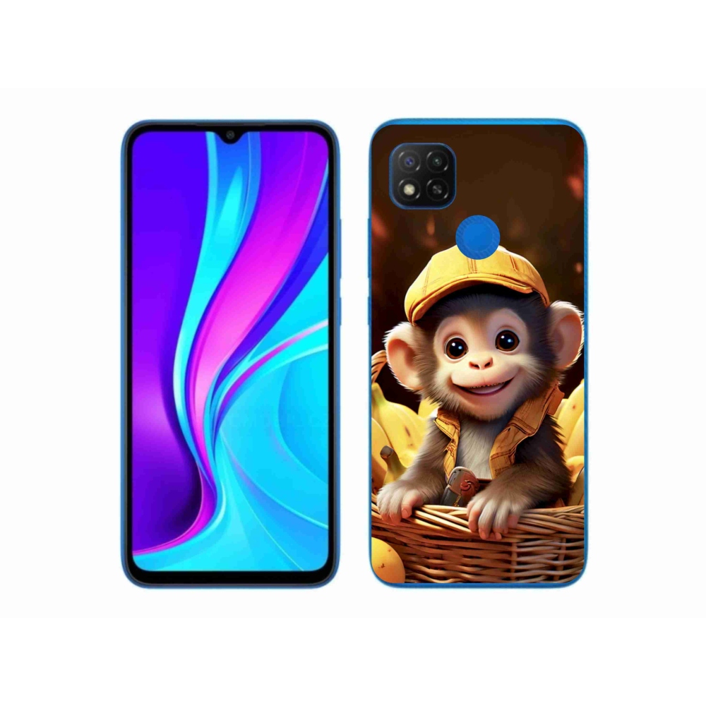 Gelový kryt mmCase na Xiaomi Redmi 9C - opice v košíku