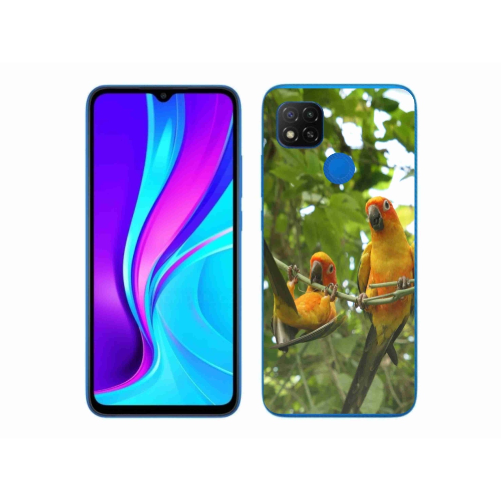 Gelový kryt mmCase na Xiaomi Redmi 9C - papoušci aratingy