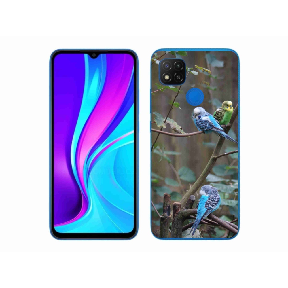 Gelový kryt mmCase na Xiaomi Redmi 9C - papoušci na větvi