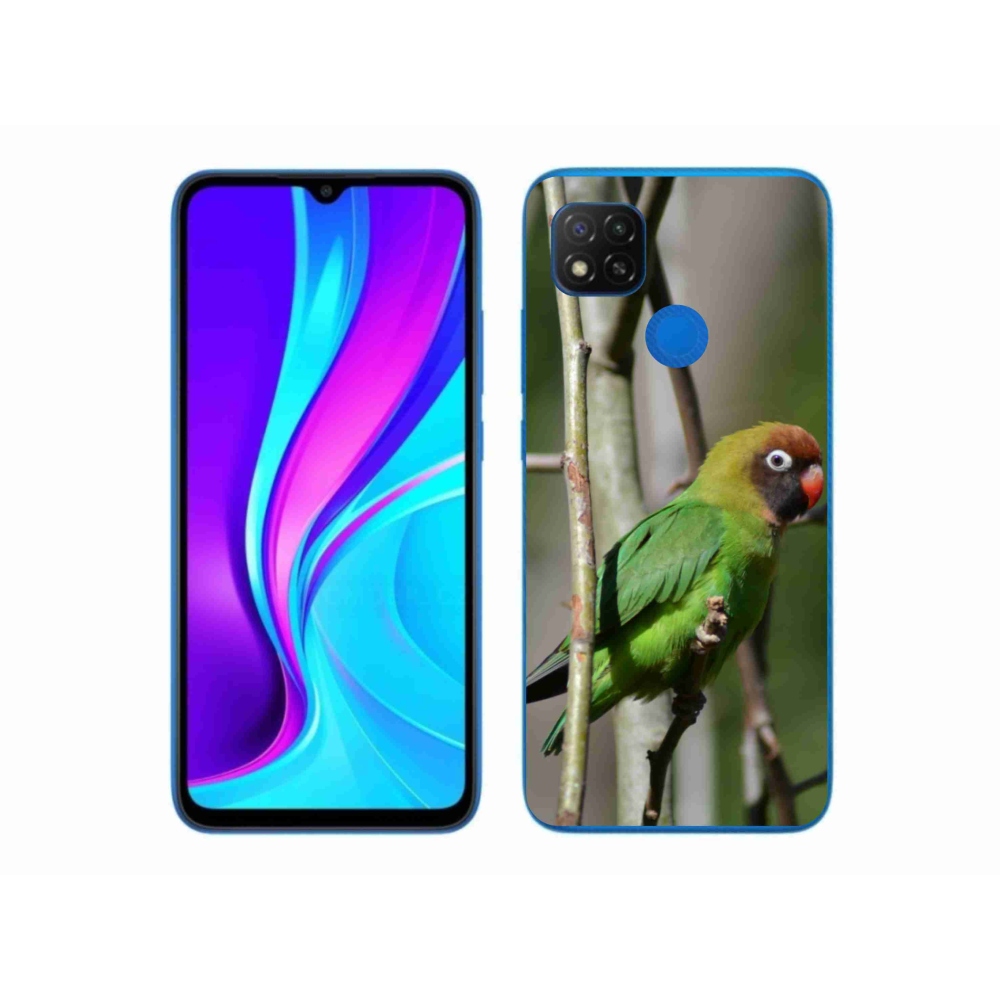 Gelový kryt mmCase na Xiaomi Redmi 9C - papoušek agapornis