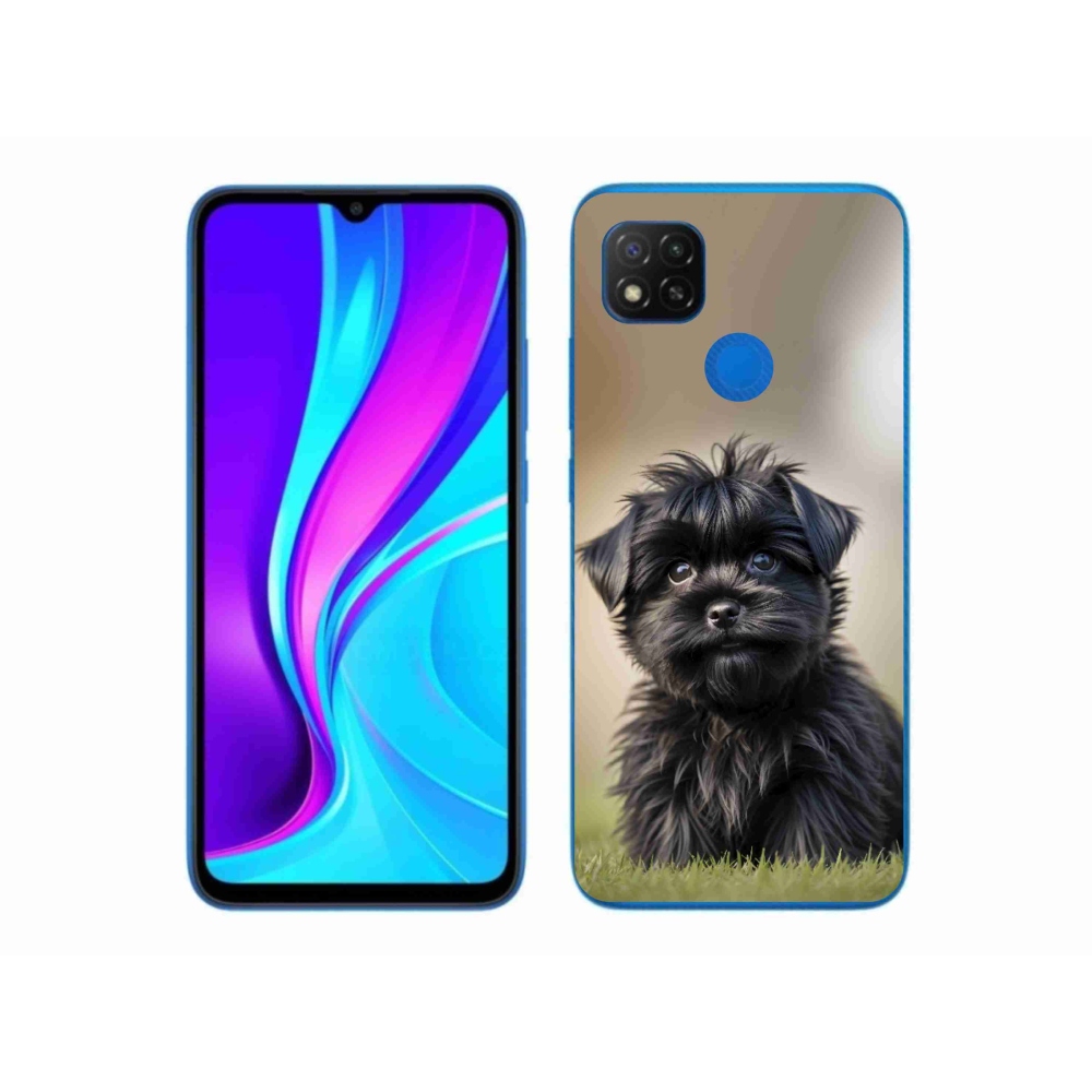 Gelový kryt mmCase na Xiaomi Redmi 9C - roztomilý černý pejsek