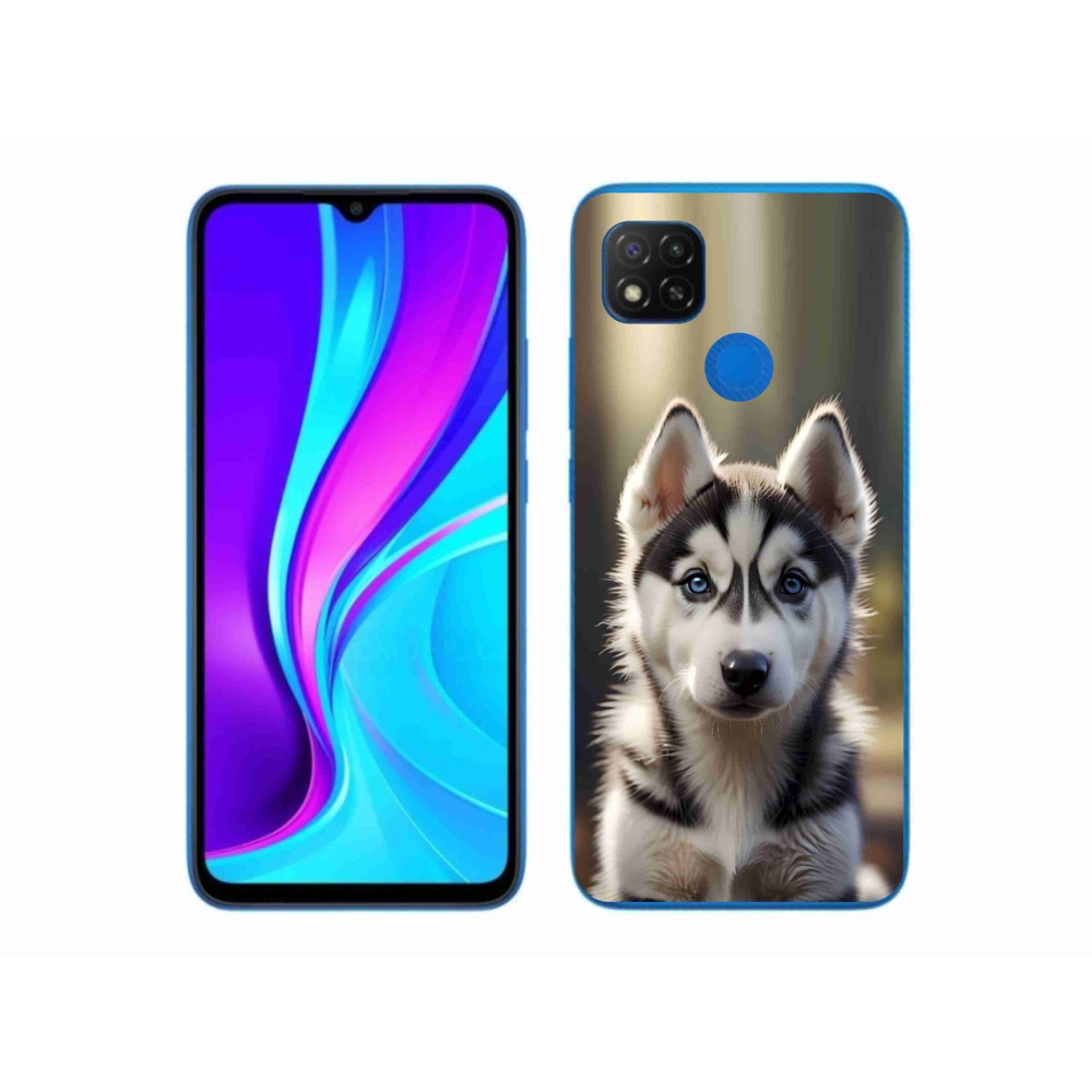 Gelový kryt mmCase na Xiaomi Redmi 9C - roztomilý sibiřský husky