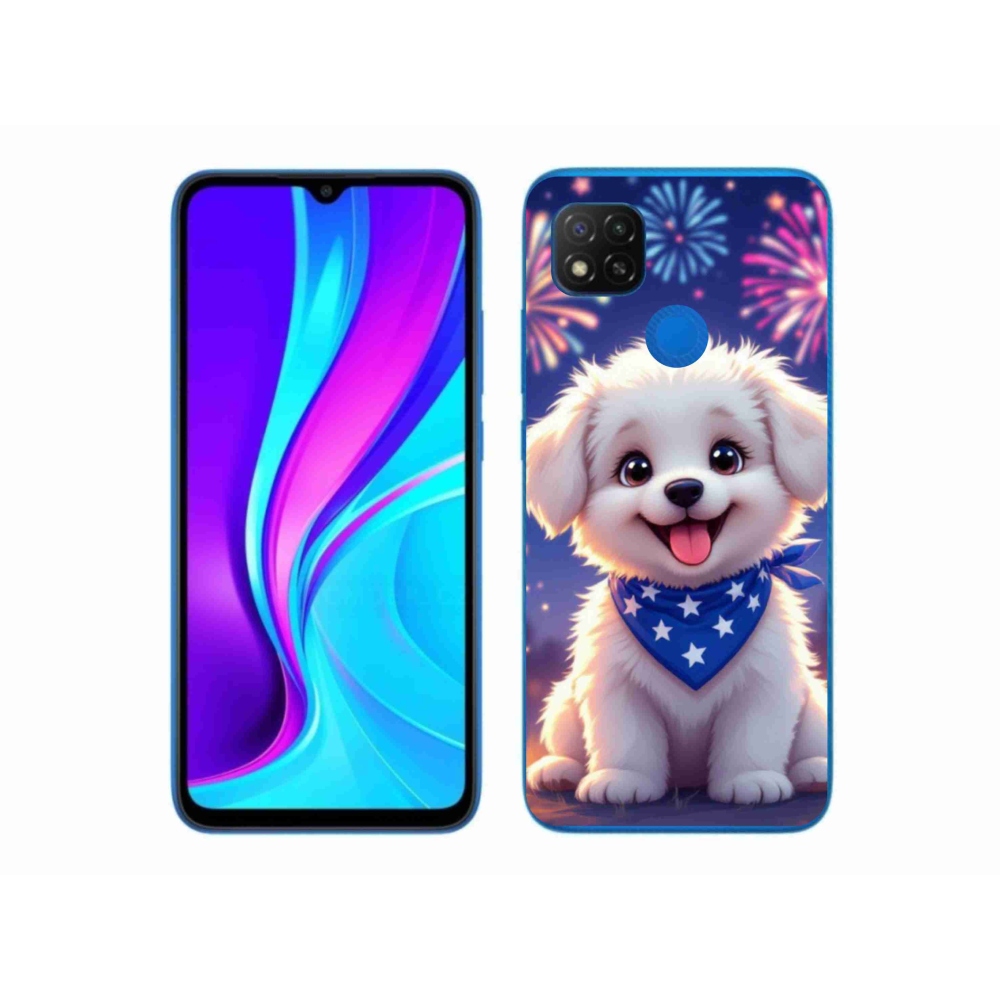 Gelový kryt mmCase na Xiaomi Redmi 9C - slavnostní štěně