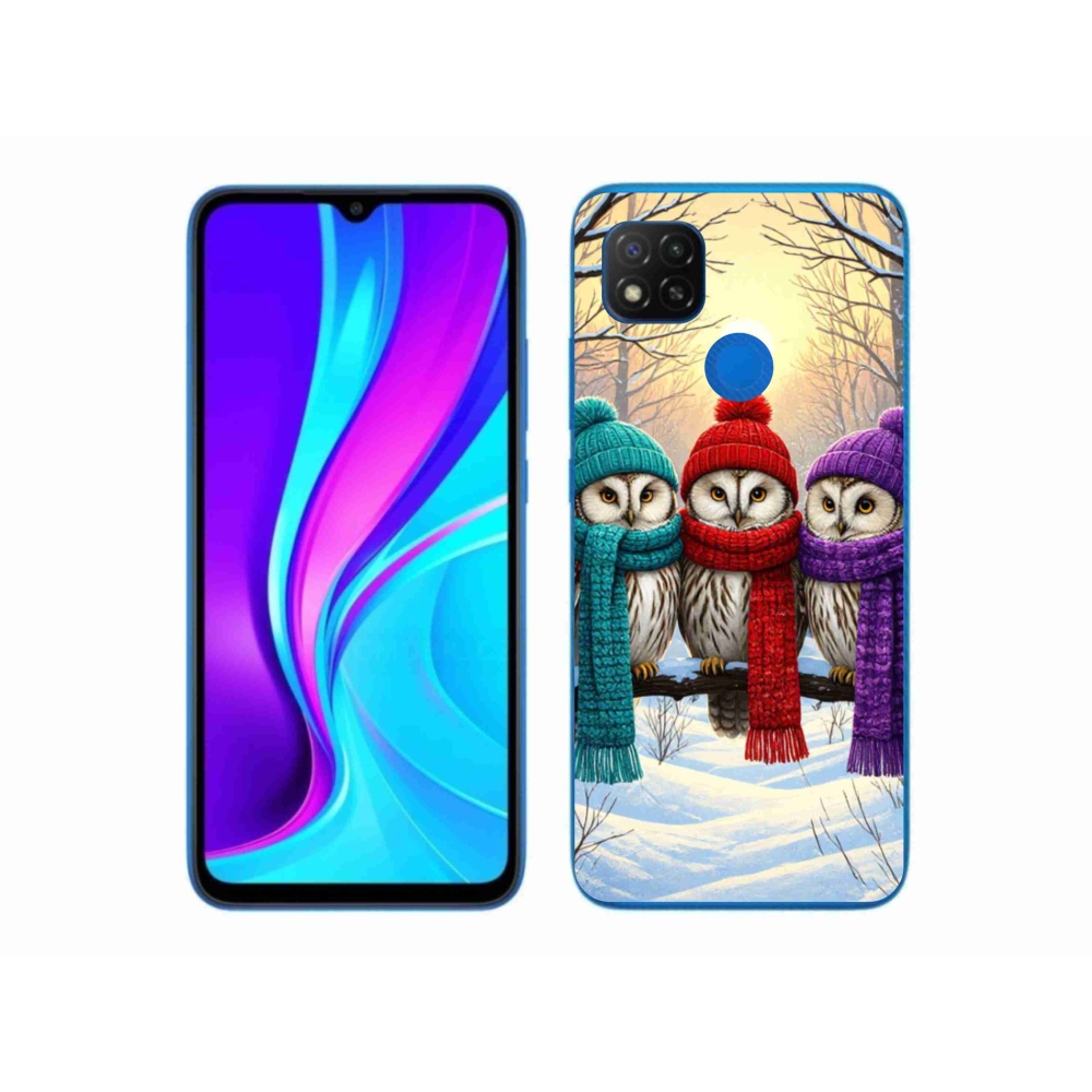 Gelový kryt mmCase na Xiaomi Redmi 9C - soví přátelé