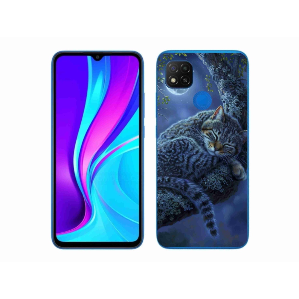 Gelový kryt mmCase na Xiaomi Redmi 9C - spící kočka