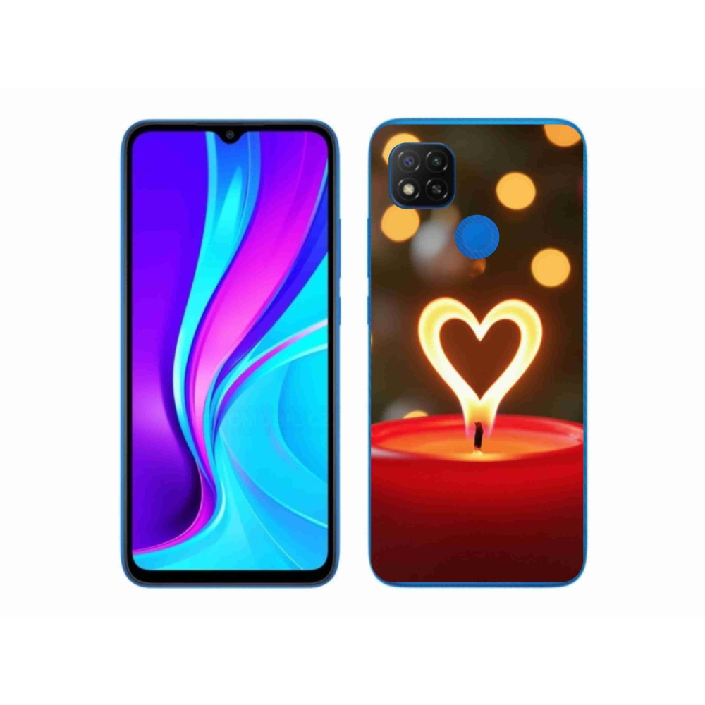Gelový kryt mmCase na Xiaomi Redmi 9C - srdce z plamene
