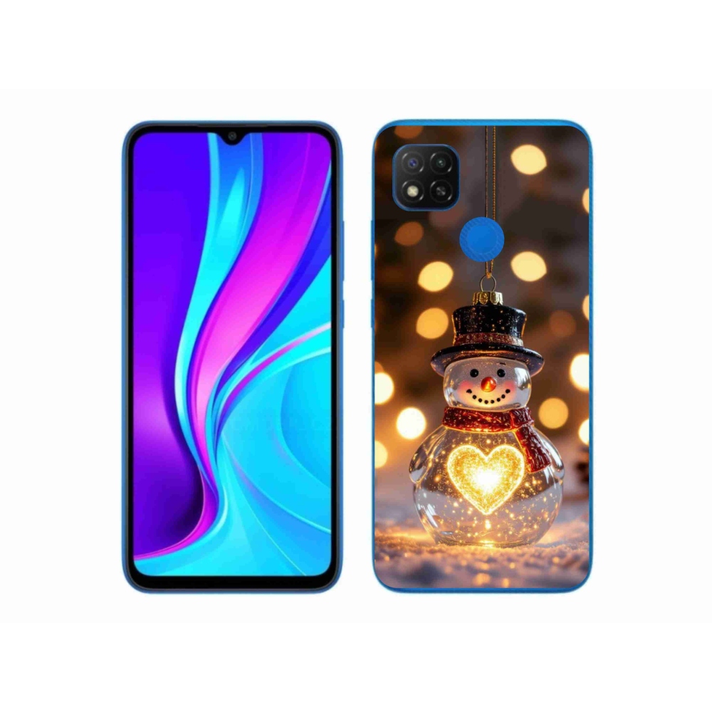 Gelový kryt mmCase na Xiaomi Redmi 9C - svítící vánoční sněhulák
