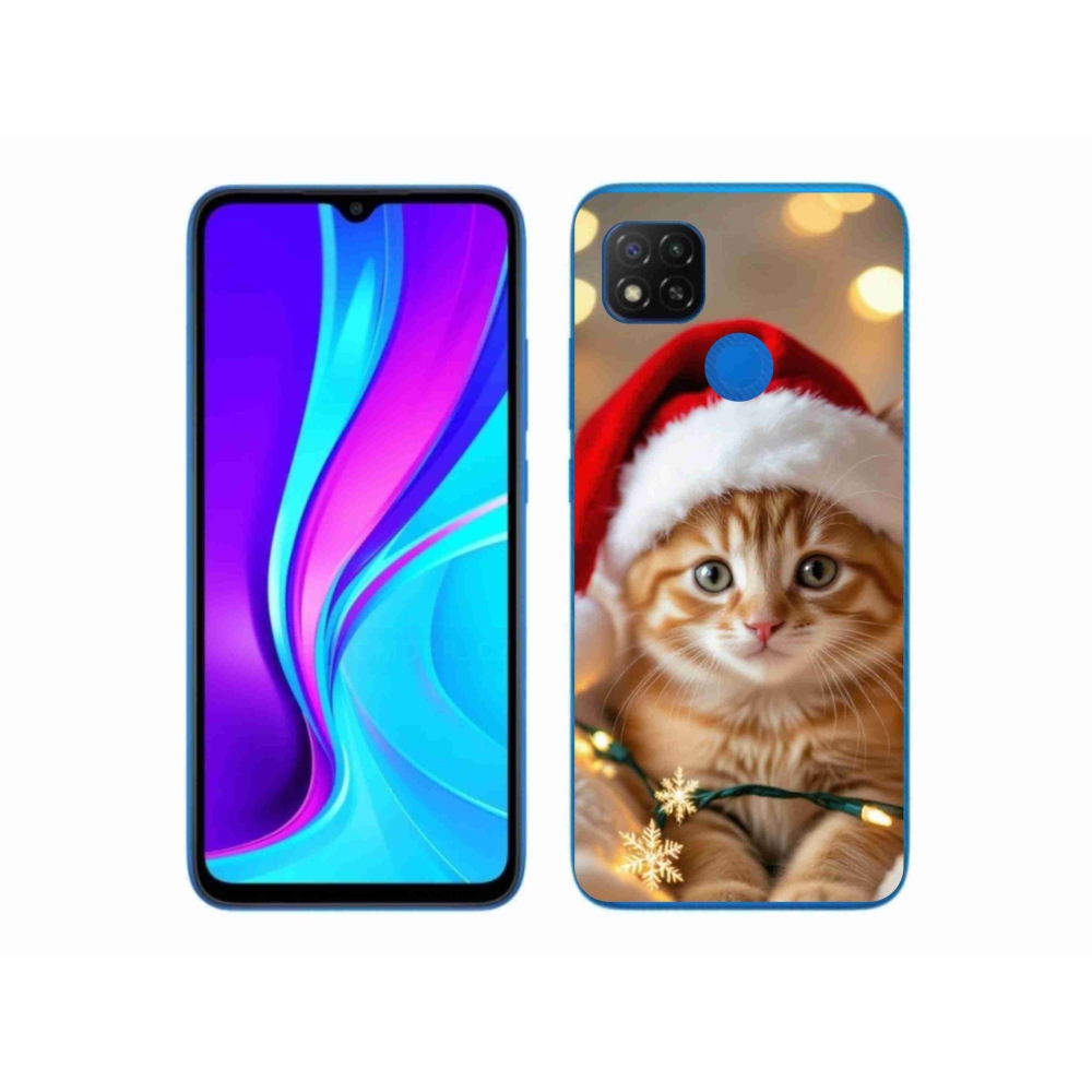 Gelový kryt mmCase na Xiaomi Redmi 9C - vánoční kotě