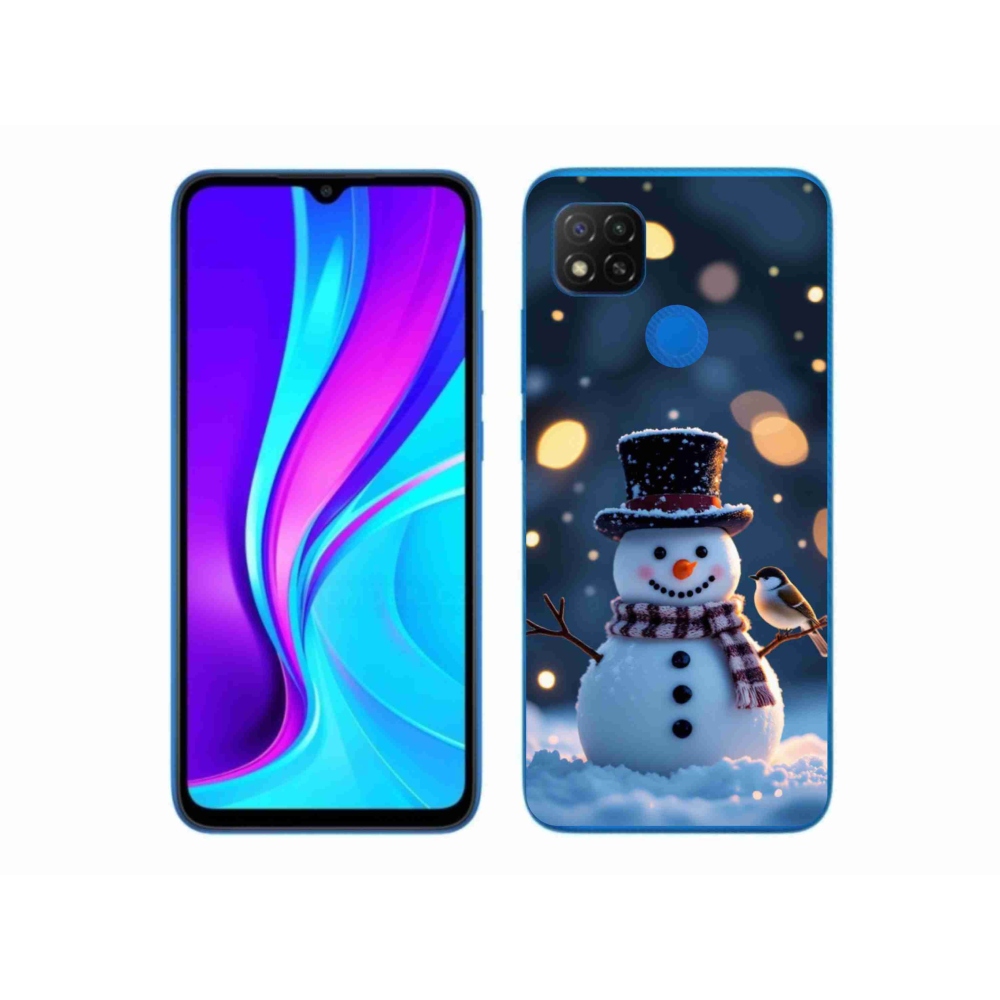 Gelový kryt mmCase na Xiaomi Redmi 9C - vánoční sněhulák