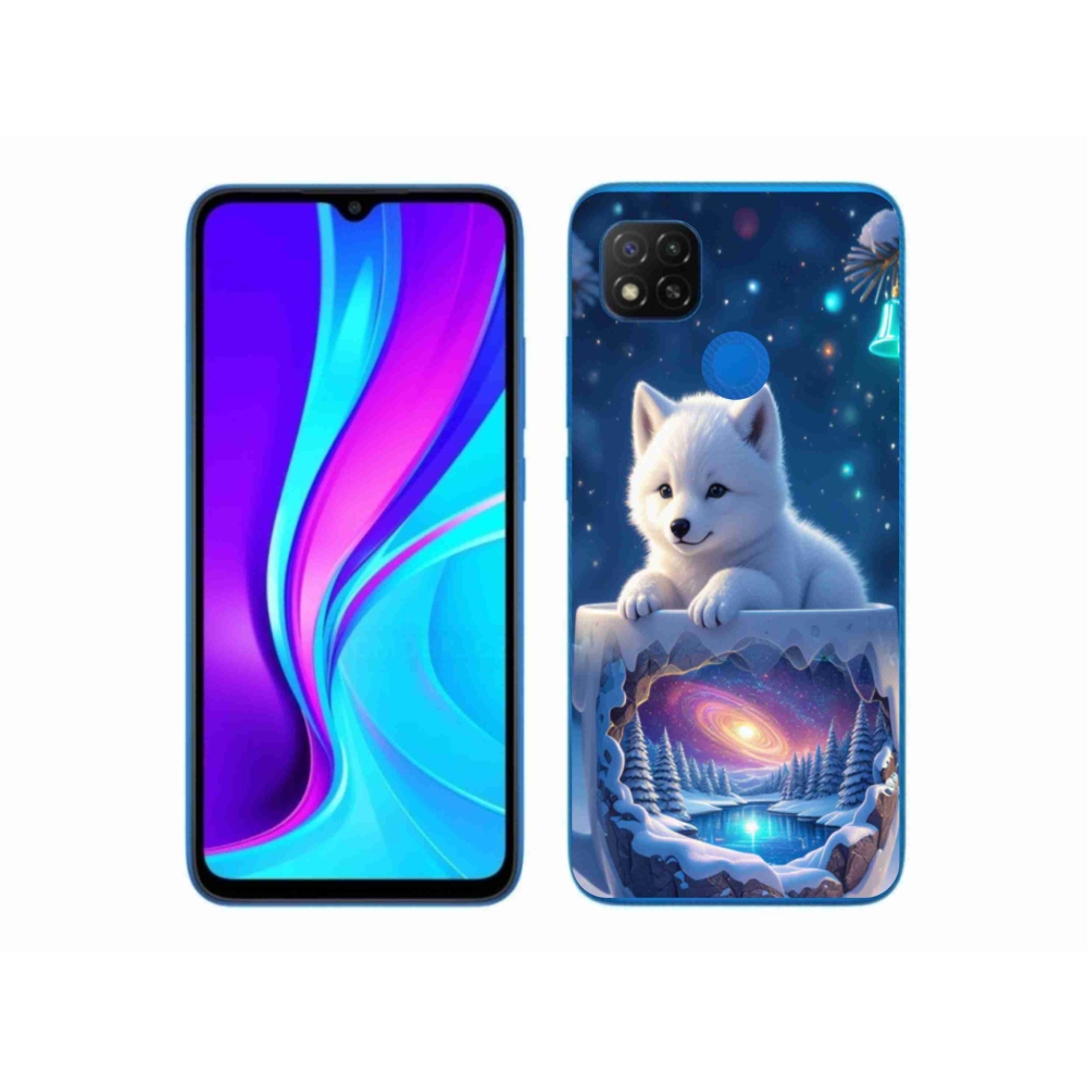 Gelový kryt mmCase na Xiaomi Redmi 9C - vánoční štěně