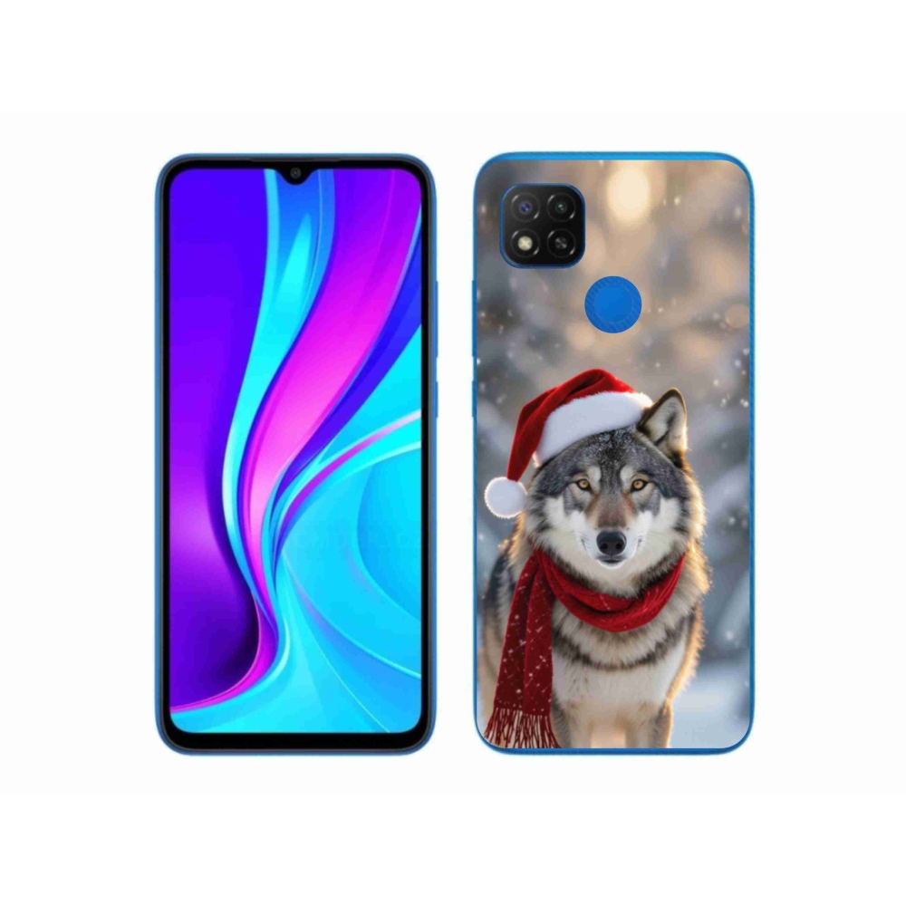 Gelový kryt mmCase na Xiaomi Redmi 9C - vánoční vlk