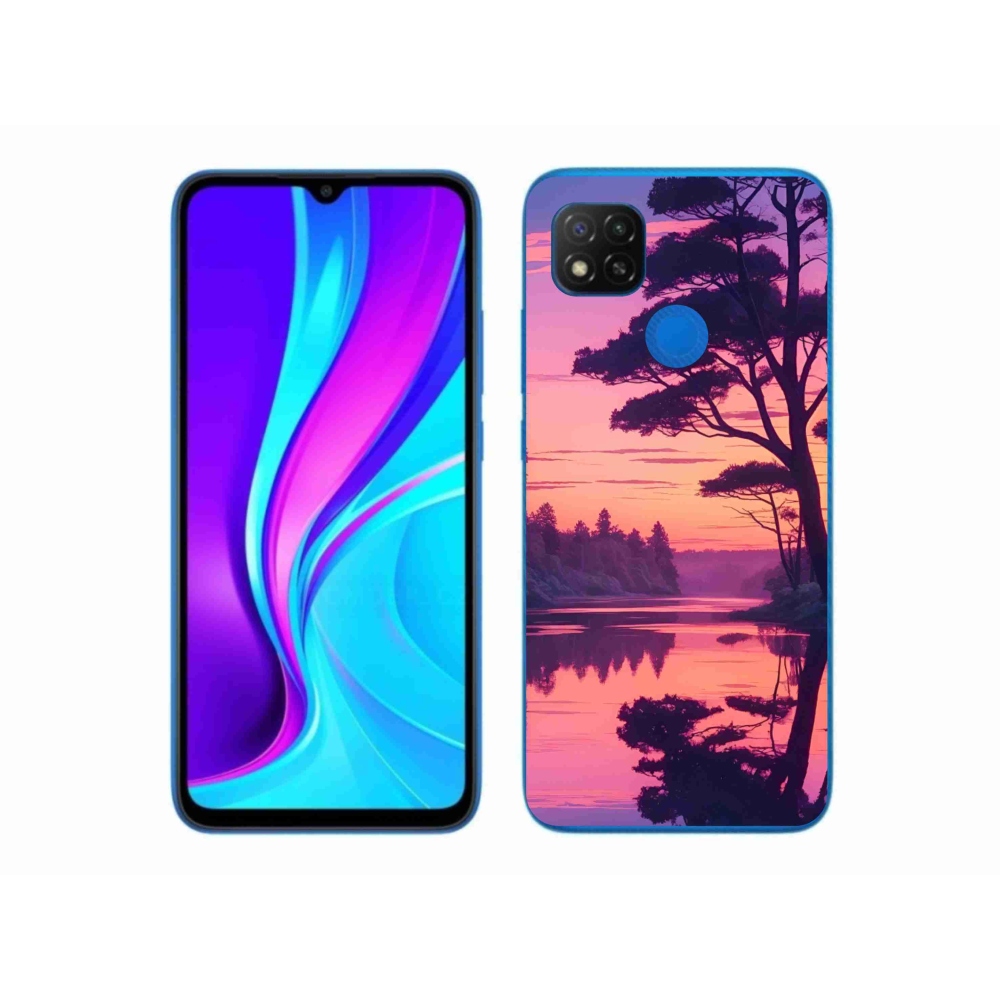 Gelový kryt mmCase na Xiaomi Redmi 9C - západ slunce nad jezerem