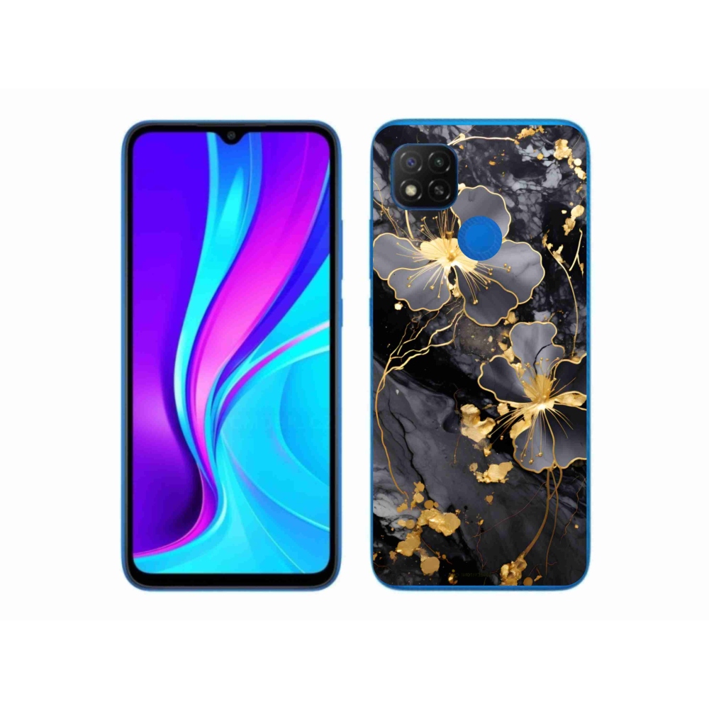 Gelový kryt mmCase na Xiaomi Redmi 9C - zlaté květy