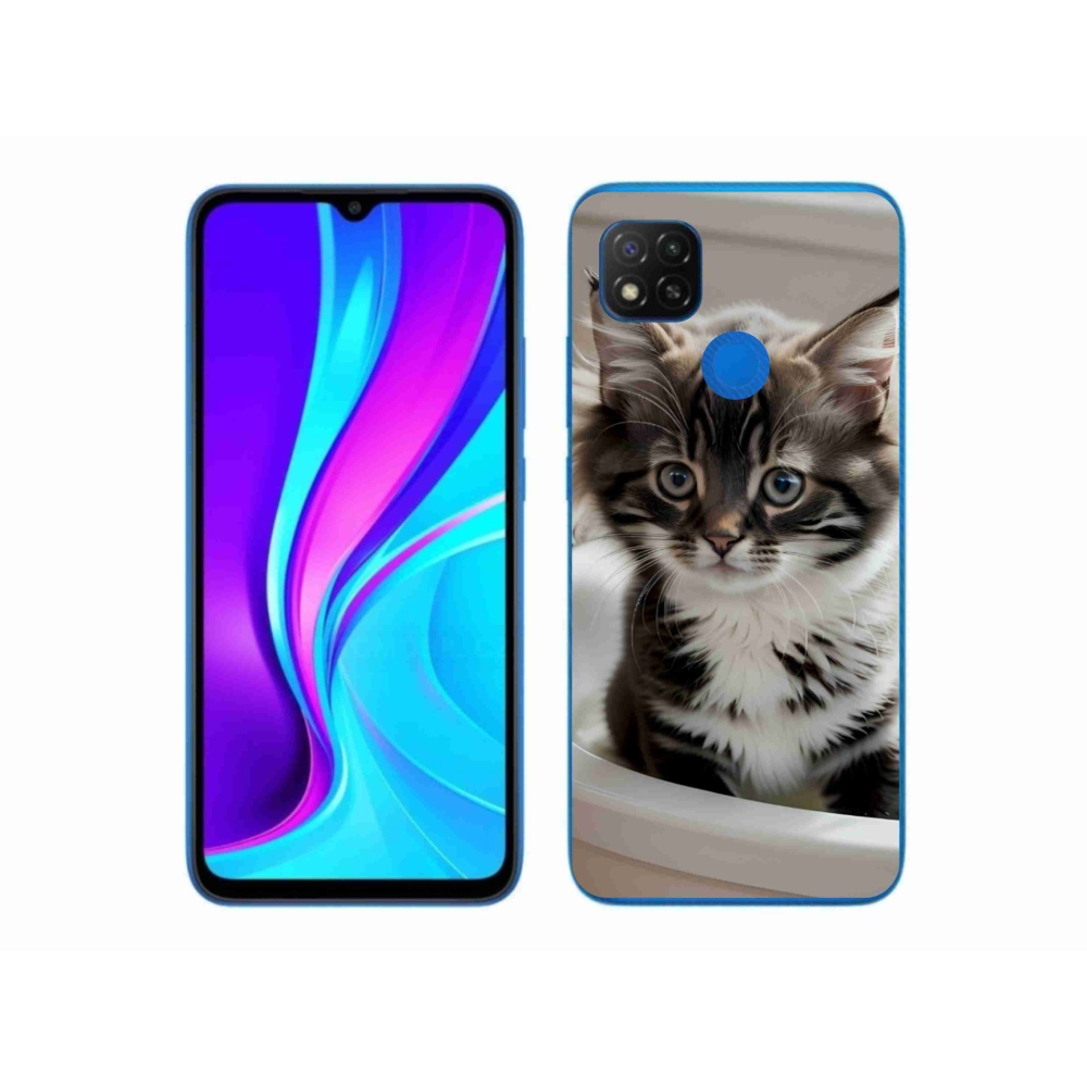 Gelový kryt mmCase na Xiaomi Redmi 9C - zvědavé kotě