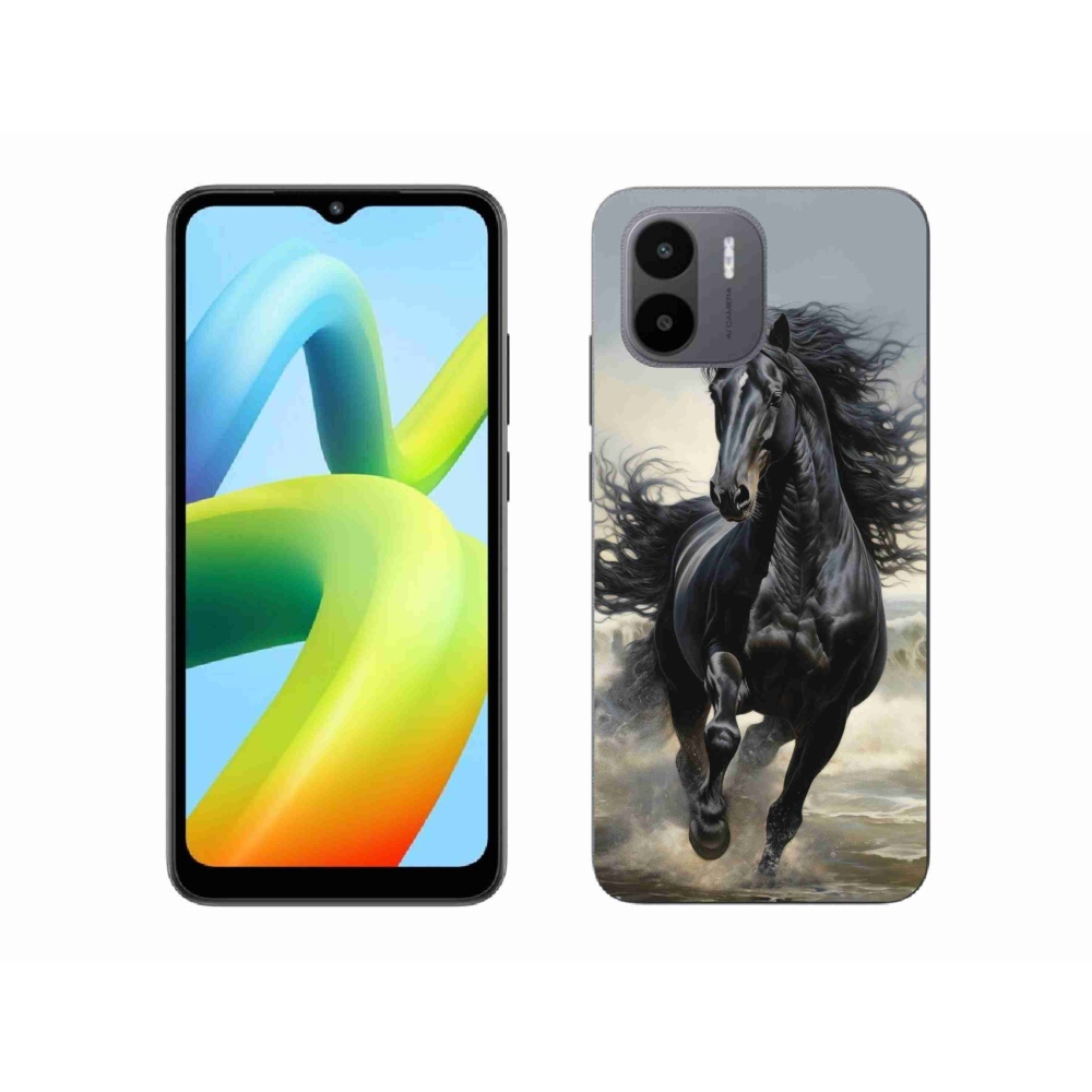 Gelový kryt mmCase na Xiaomi Redmi A1 4G - běžící černý kůň