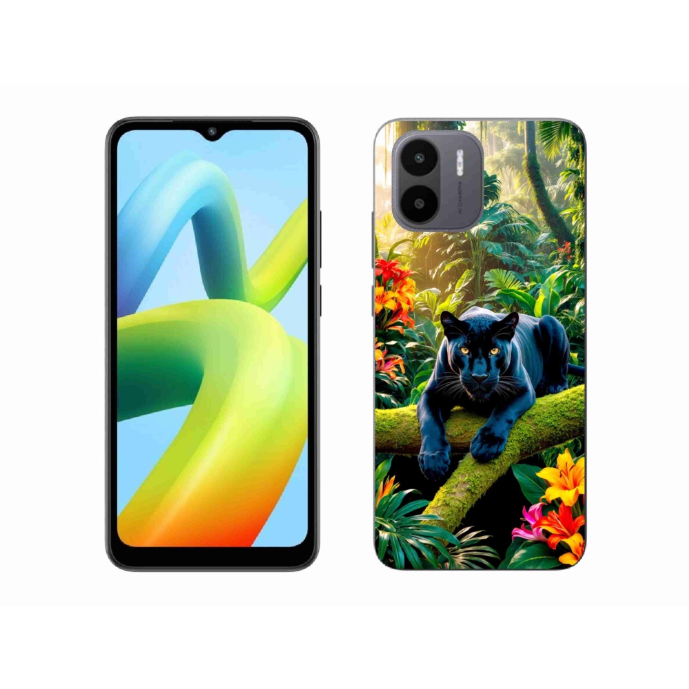 Gelový kryt mmCase na Xiaomi Redmi A1 4G - černý panter v džungli