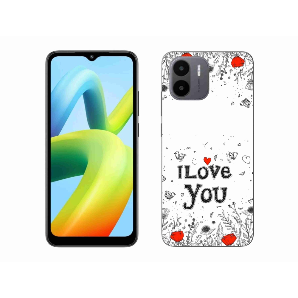 Gelový kryt mmCase na Xiaomi Redmi A1 4G - I love you bílé pozadí