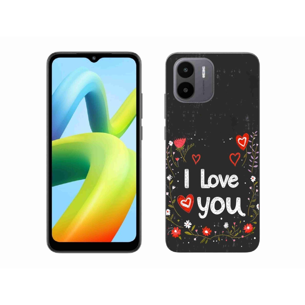 Gelový kryt mmCase na Xiaomi Redmi A1 4G - I love you černé pozadí