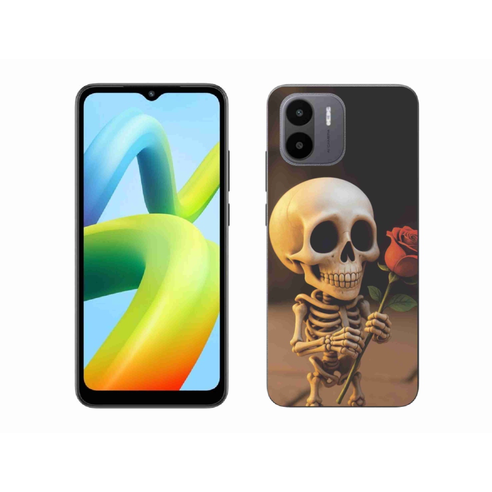 Gelový kryt mmCase na Xiaomi Redmi A1 4G - kostlivec s růží