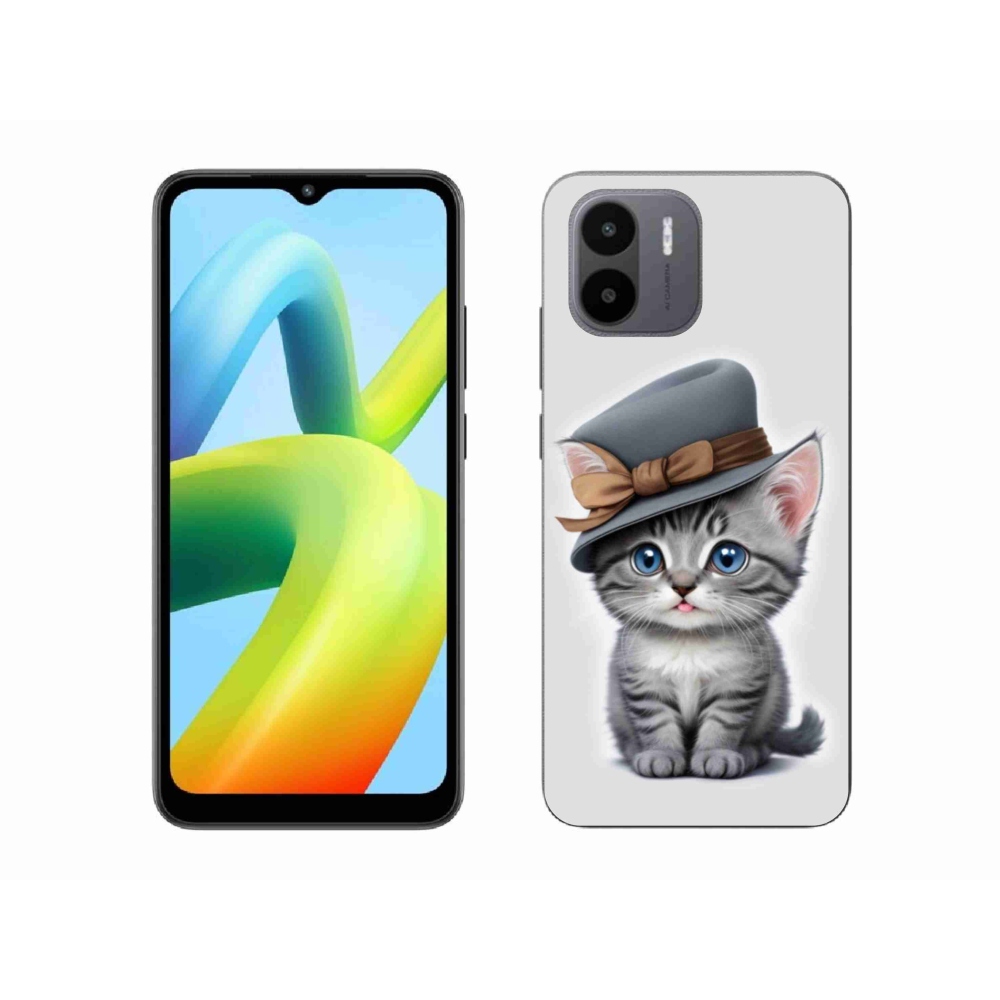 Gelový kryt mmCase na Xiaomi Redmi A1 4G - kotě s kloboukem