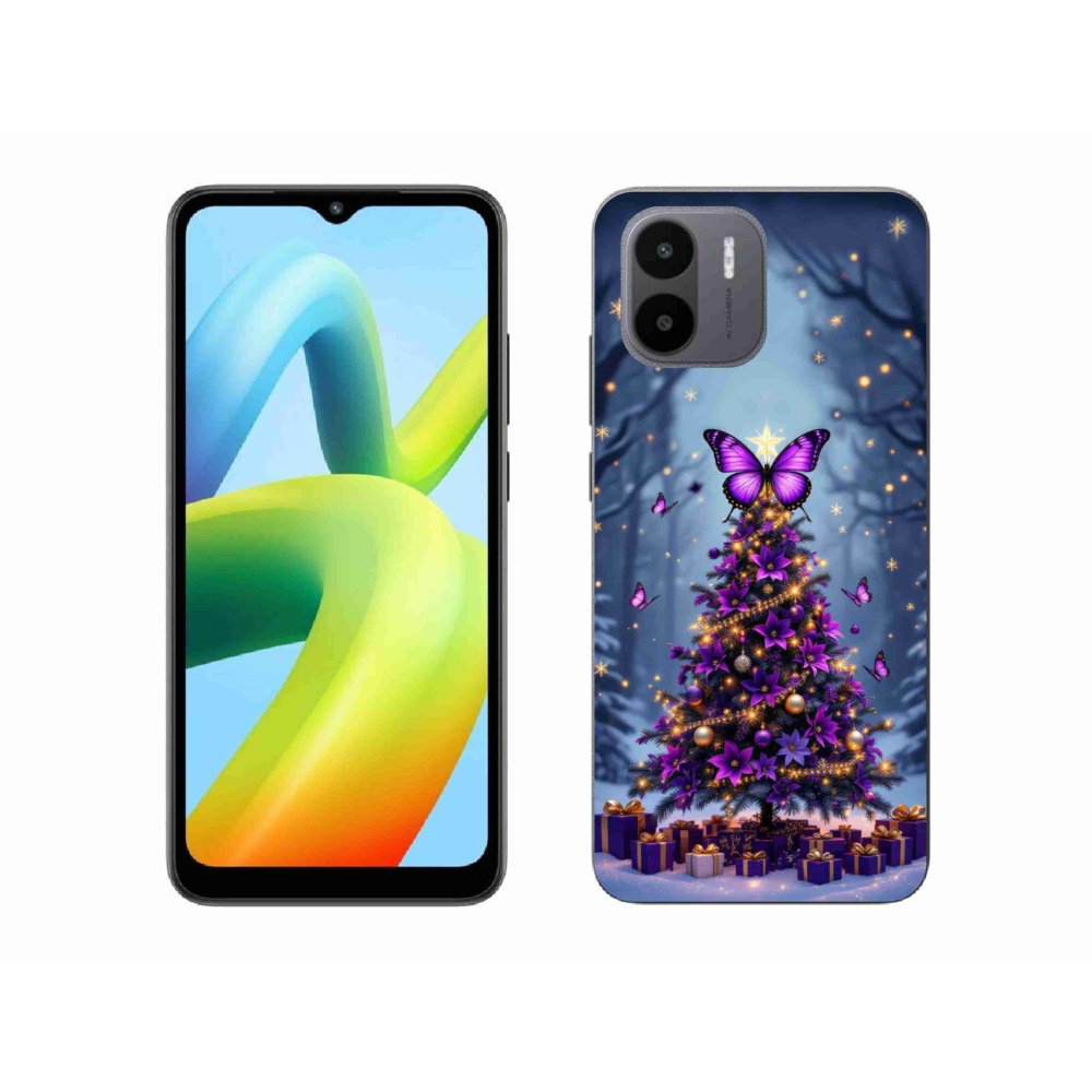 Gelový kryt mmCase na Xiaomi Redmi A1 4G - motýlí vánoční stromek