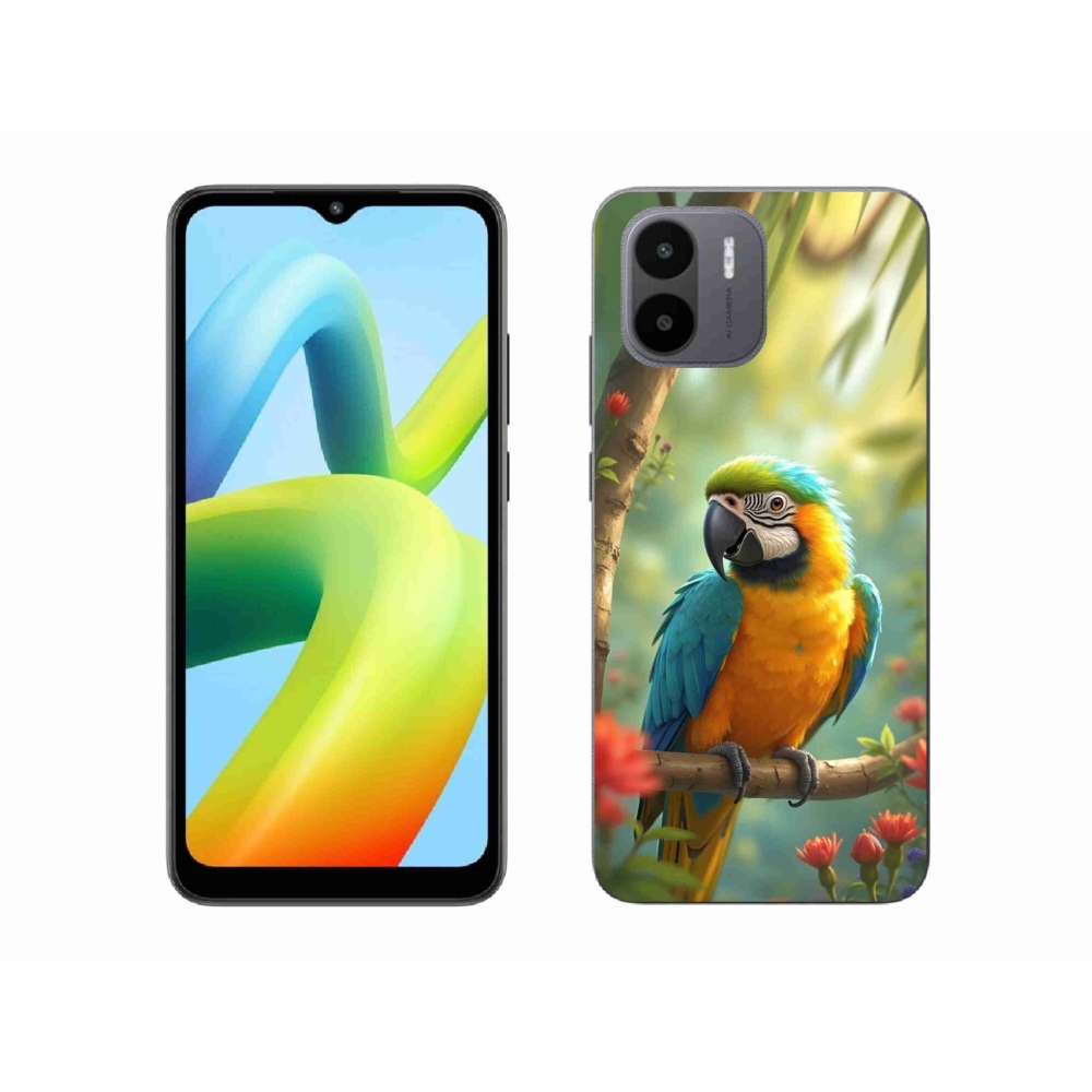 Gelový kryt mmCase na Xiaomi Redmi A1 4G - papoušek ara modrožlutá