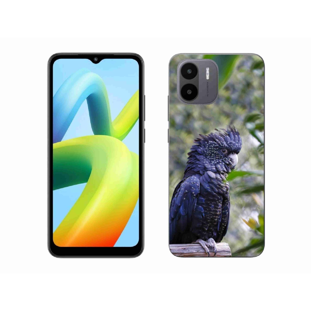 Gelový kryt mmCase na Xiaomi Redmi A1 4G - papoušek kakadu černý