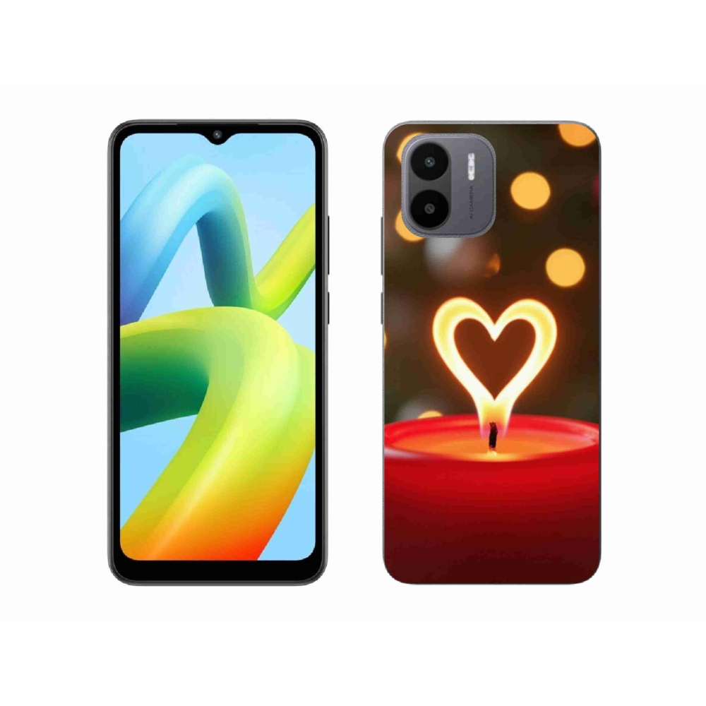 Gelový kryt mmCase na Xiaomi Redmi A1 4G - srdce z plamene