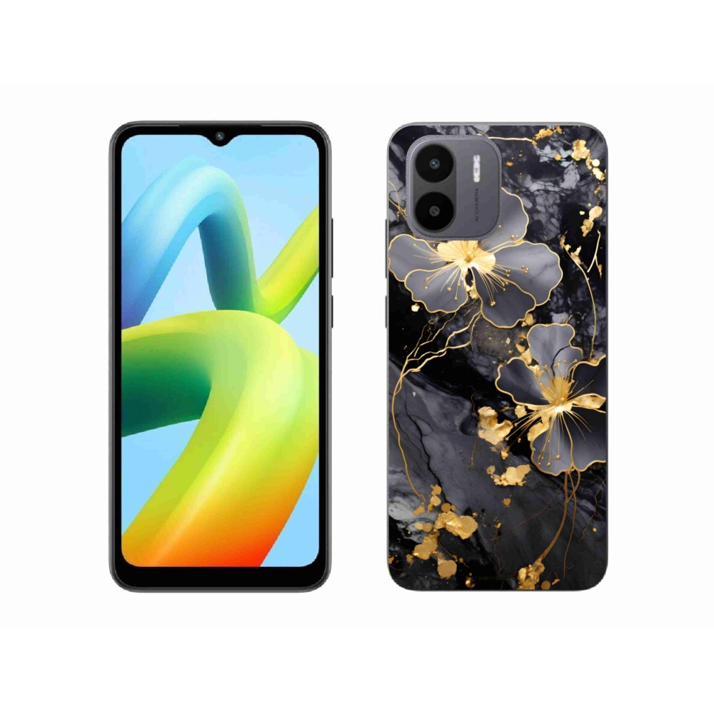 Gelový kryt mmCase na Xiaomi Redmi A1 4G - zlaté květy