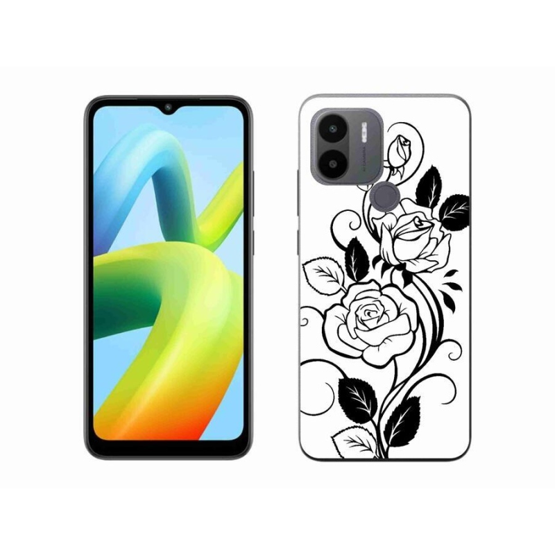 Gelový kryt mmCase na Xiaomi Redmi A1+/A2+ - černobílá růže
