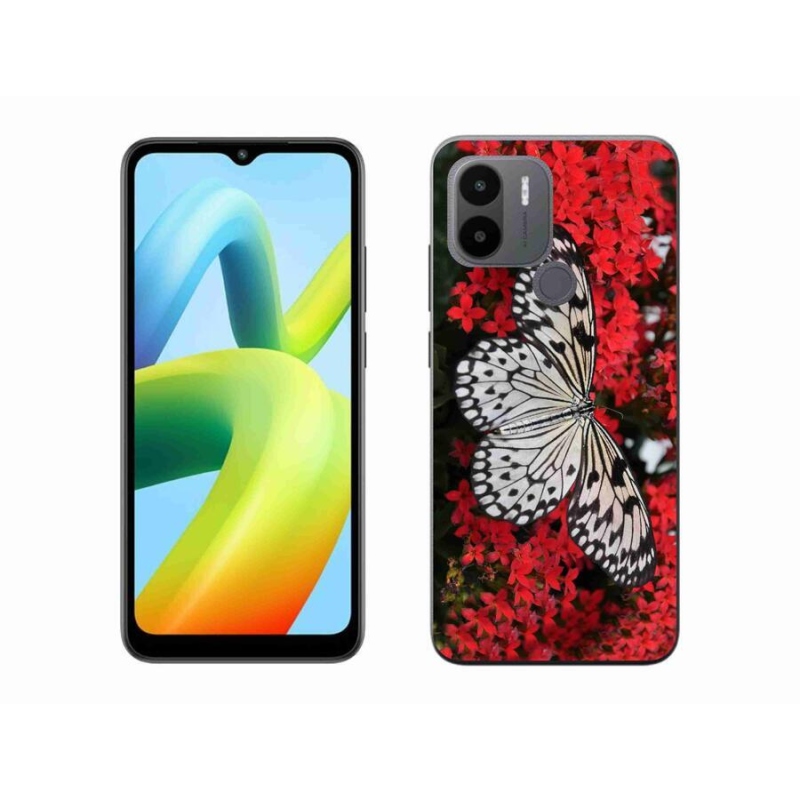 Gelový kryt mmCase na Xiaomi Redmi A1+/A2+ - černobílý motýl 1