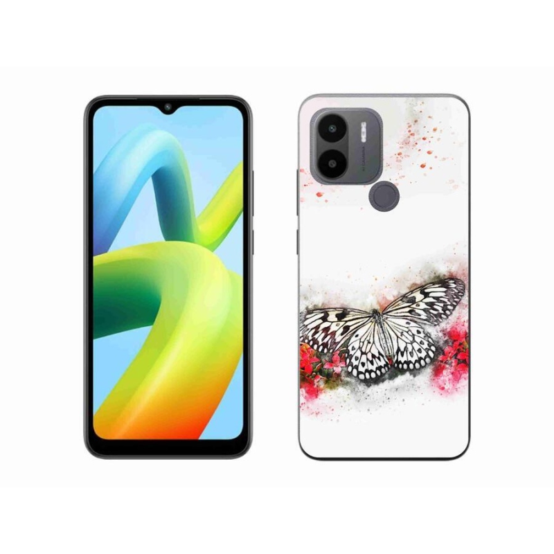 Gelový kryt mmCase na Xiaomi Redmi A1+/A2+ - černobílý motýl