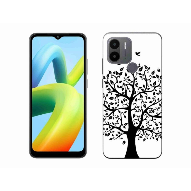 Gelový kryt mmCase na Xiaomi Redmi A1+/A2+ - černobílý strom
