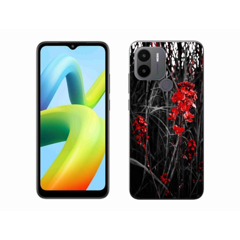Gelový kryt mmCase na Xiaomi Redmi A1+/A2+ - červená rostlina