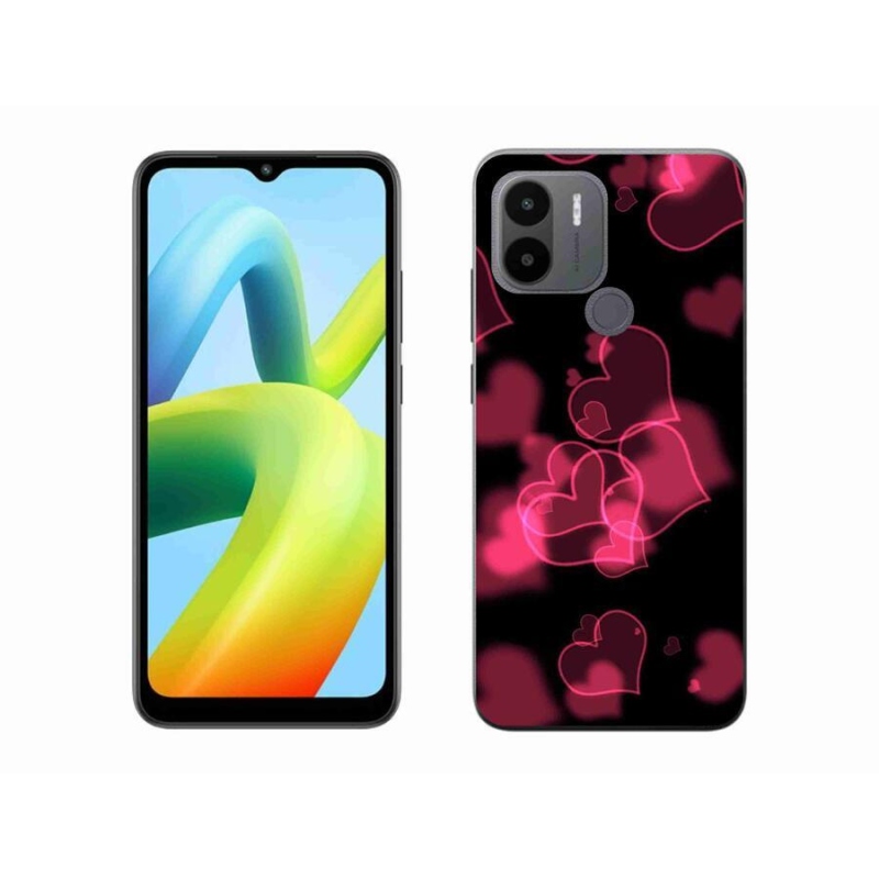 Gelový kryt mmCase na Xiaomi Redmi A1+/A2+ - červená srdíčka