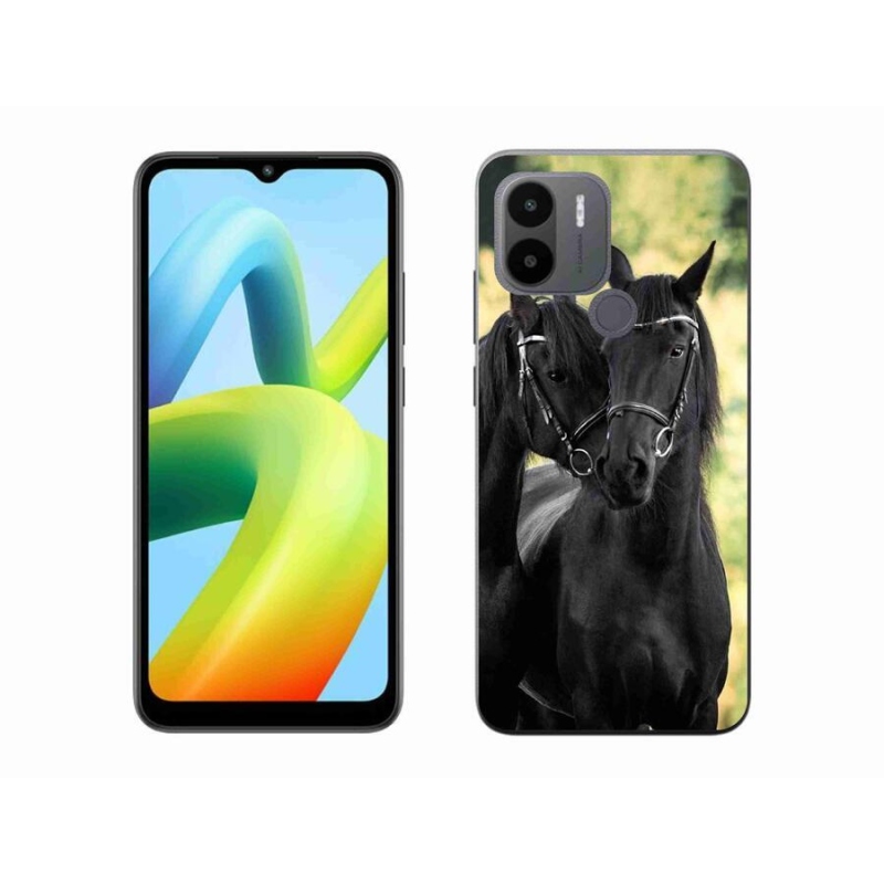 Gelový kryt mmCase na Xiaomi Redmi A1+/A2+ - dva černí koně