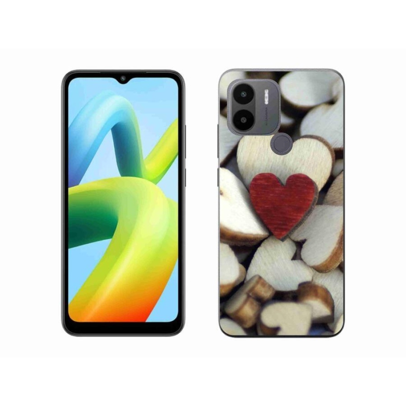 Gelový kryt mmCase na Xiaomi Redmi A1+/A2+ - gravírované červené srdce