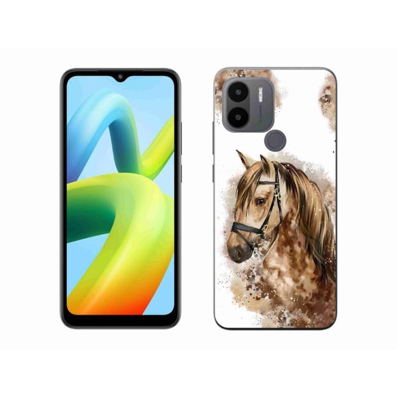 Gelový kryt mmCase na Xiaomi Redmi A1+/A2+ - hnědý kreslený kůň