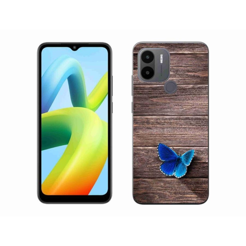 Gelový kryt mmCase na Xiaomi Redmi A1+/A2+ - modrý motýl 1