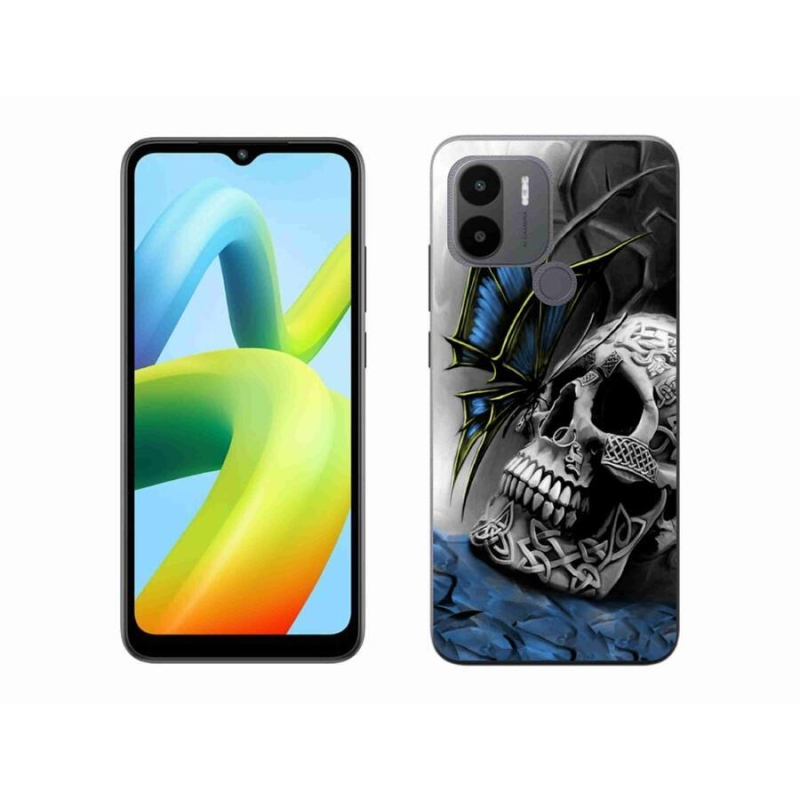 Gelový kryt mmCase na Xiaomi Redmi A1+/A2+ - motýl a lebka