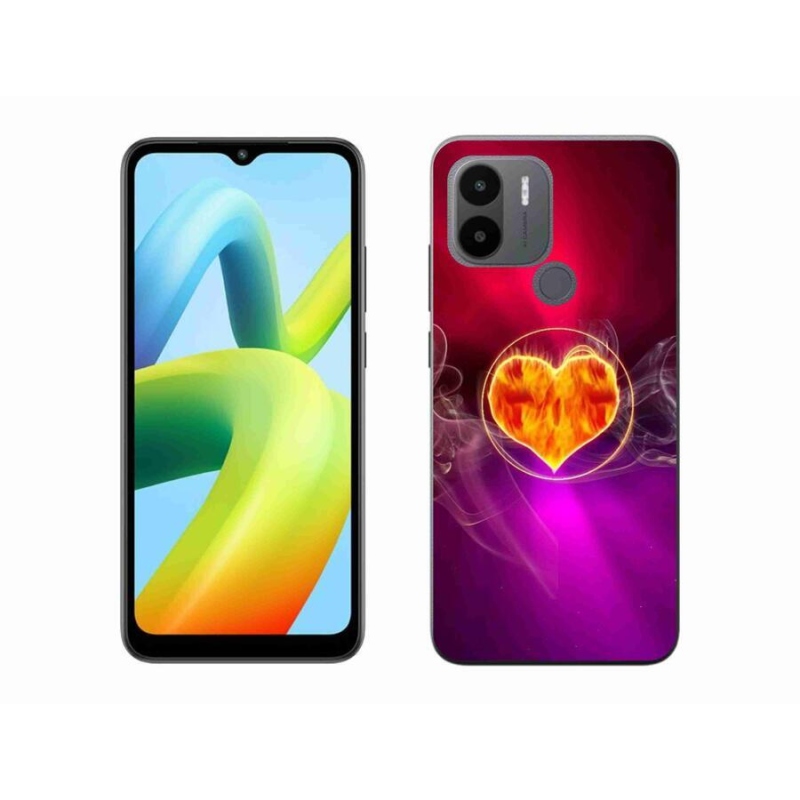 Gelový kryt mmCase na Xiaomi Redmi A1+/A2+ - ohnivé srdce